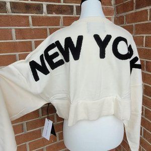 NWT Spirit Jersey New York Cropped Sweater